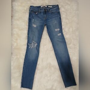 Hollister Women's Light Blue Distressed Skinny Jeans